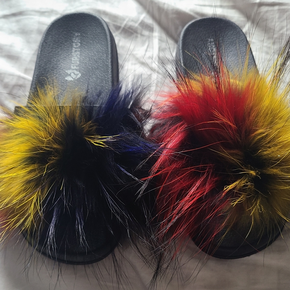 Faux Fur Slides